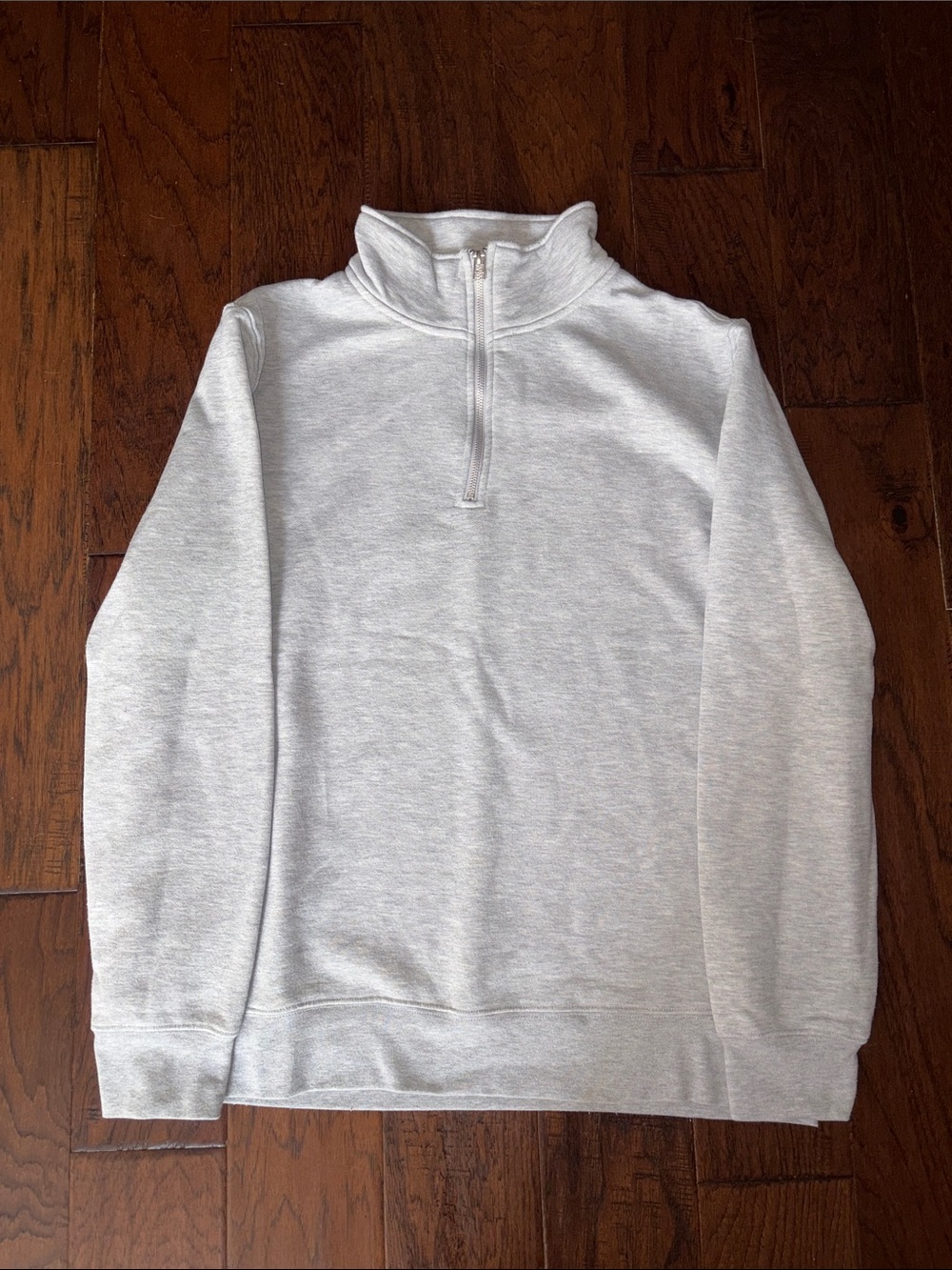 Men's Light Gray Quarter-Zip Pullover Sweater